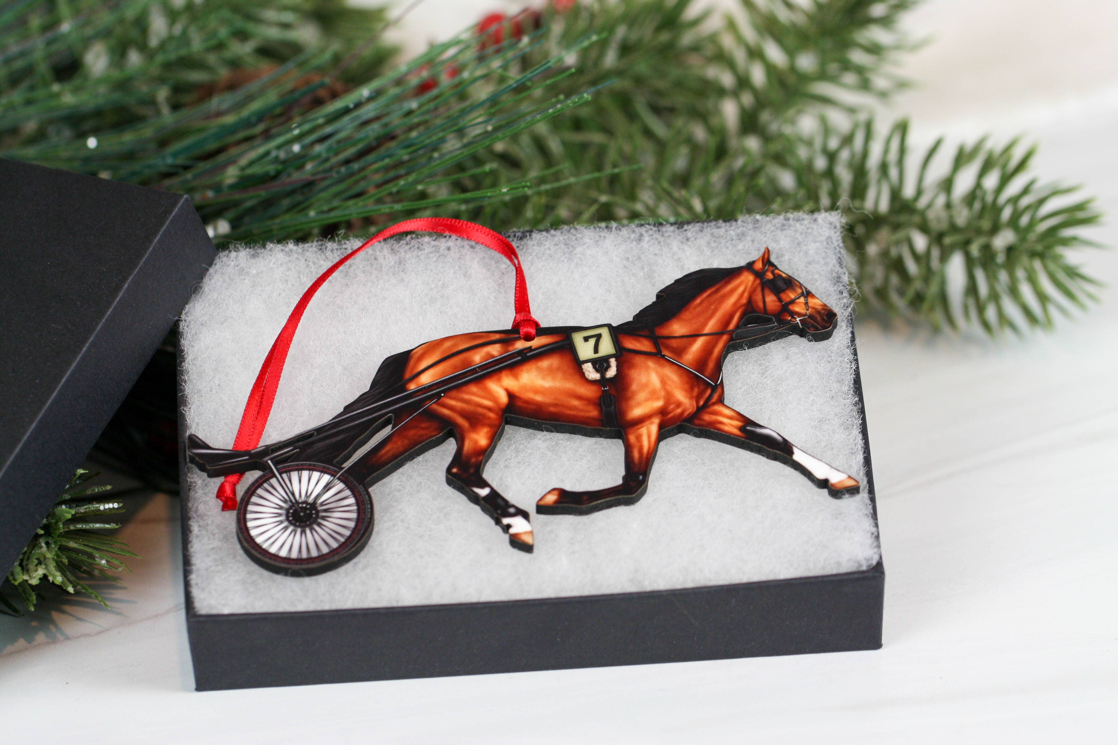Classy Equine - Wholesale Ornament - Standardbred Racehorse Ornament - Harness Racing Trotter5