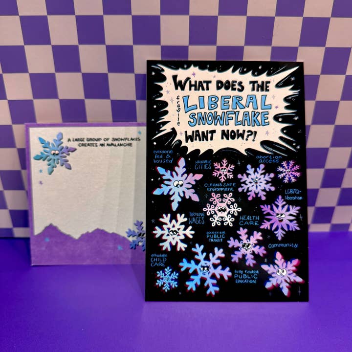 What Does the Liberal Snowflake Want Now? Postcard - 10 Pack for wholesale by Liberal Jane Illustration