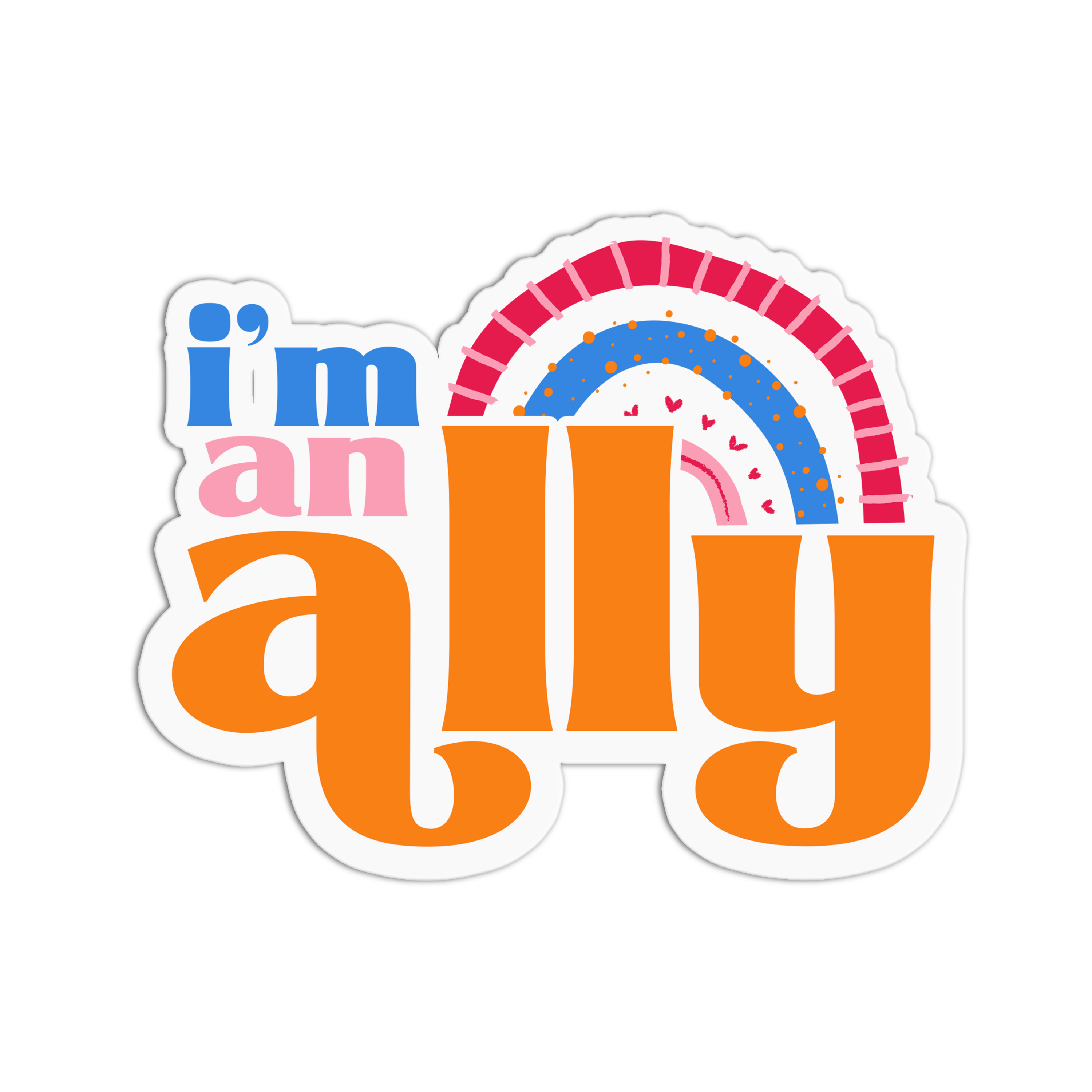 Girls Printing House - Wholesale Sticker - I'm an ally Pride Textured Stickers0