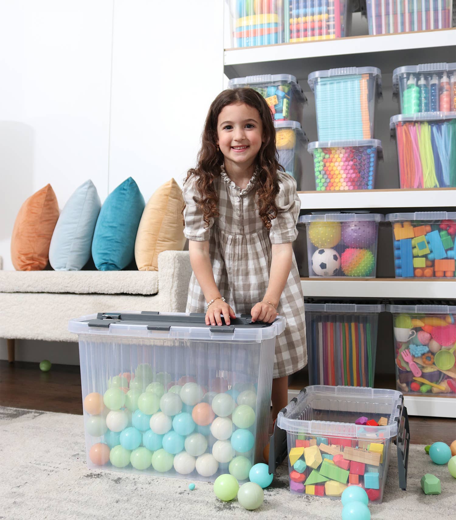 Superio Brand - Wholesale Storage Bin - Superio Hinged Lid Storage Container, Closet Organizer 50L12