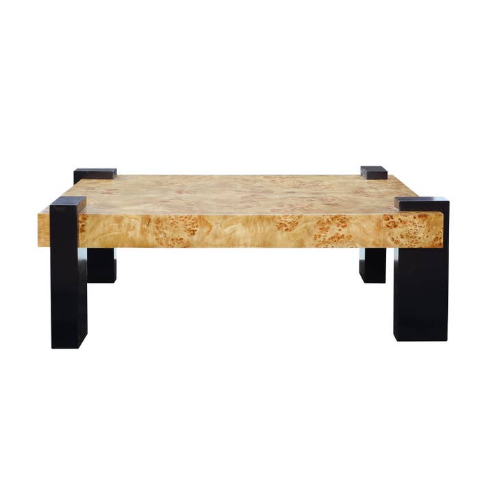 Natural Bromo 48" Wide Mappa Burl Wood Coffee Table for wholesale on Faire