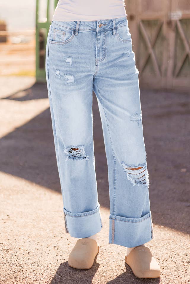 Comme indiqué Jeans évasés à la lumière et délavés à la lumière Fashion-W*4-16 en vente sur Faire6