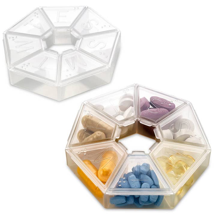 MEDca Weekly Pill Organizer Round Clear Pack of 2 for wholesale by MEDca