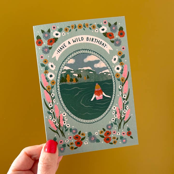 Jessie Maeve Studio - Wholesale Birthday Card - Wild Swimming Adventure Birthday Card - Have a Wild Birthday3