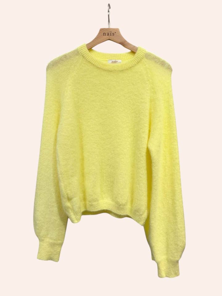NAÏS PARIS - Wholesale Knit Sweater - Women's - Round neck sweater with buttoned sleeves in kid mohair and merino wool13