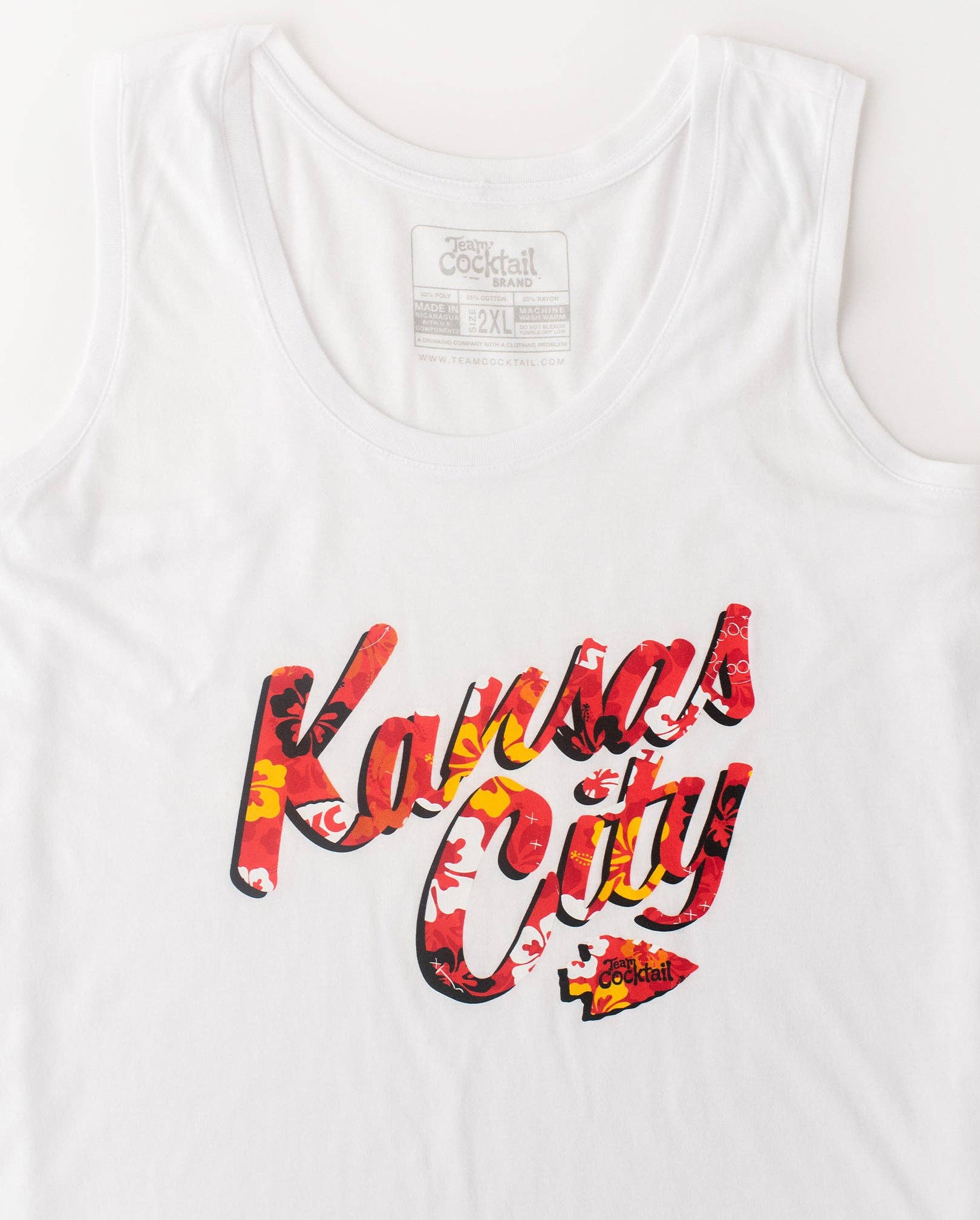 Team Cocktail - Wholesale Tank Top - Women's - Kansas City Floral Text Ladies Triblend Tank-Top1