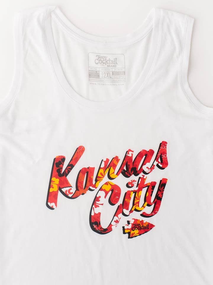 Team Cocktail - Wholesale Tank Top - Women's - Kansas City Floral Text Ladies Triblend Tank-Top1