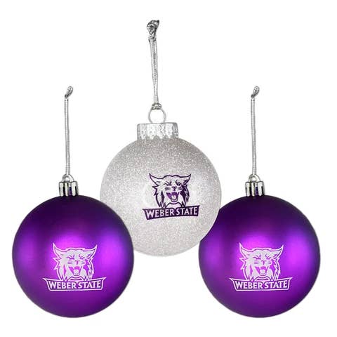 Weber State Bulb Ornament Set for wholesale by Fan Frenzy Gifts