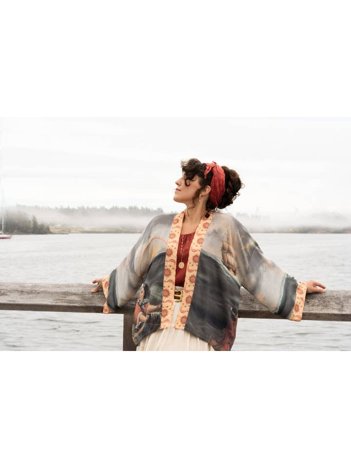 Market of Stars - Wholesale Kimono - Women's - Hold Fast Pixie Duster Cropped Kimono w/ Boat, Rainbow