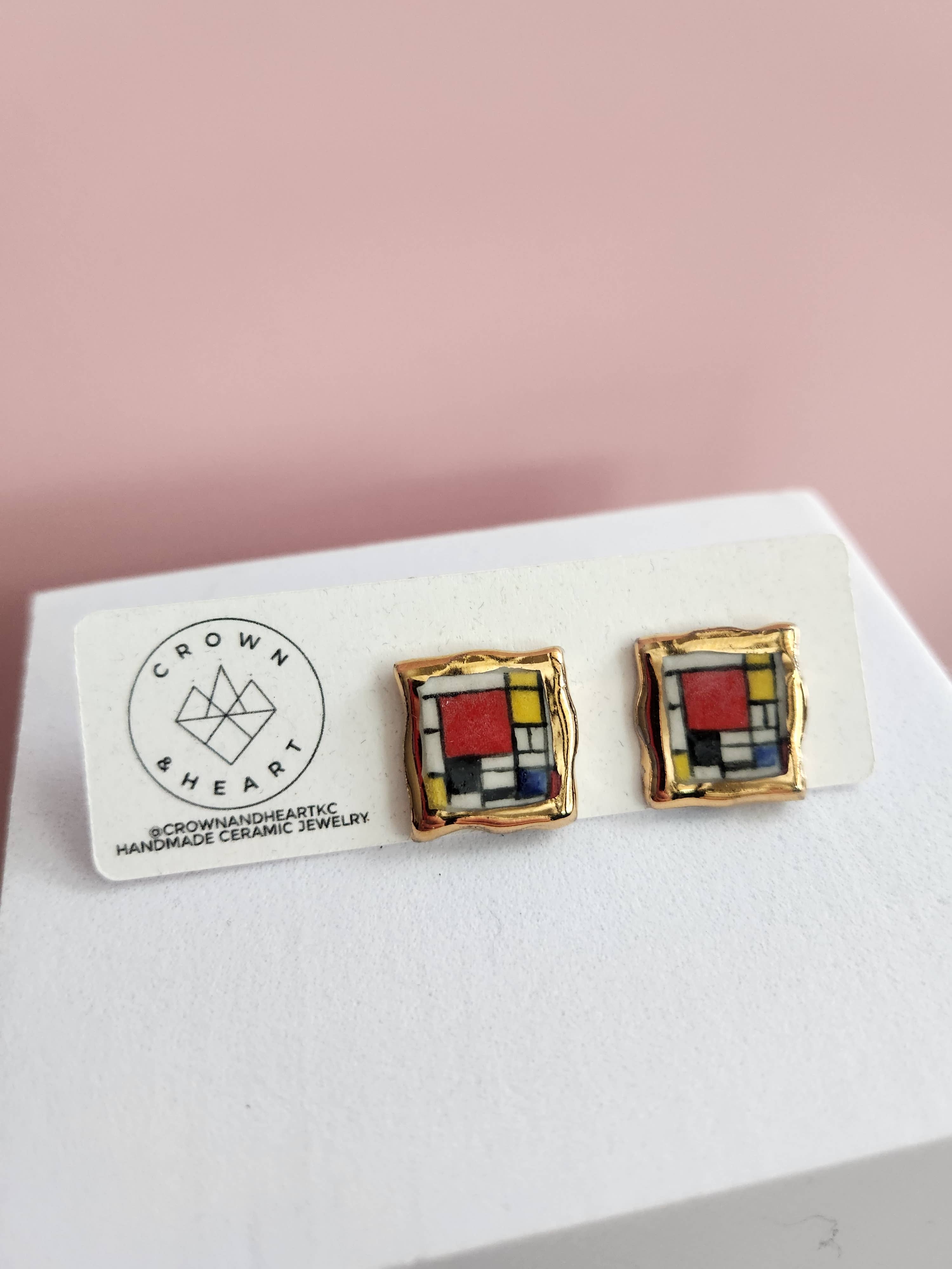 Crown & Heart – wholesale Stud/post earrings – Mini masterpiece studs14