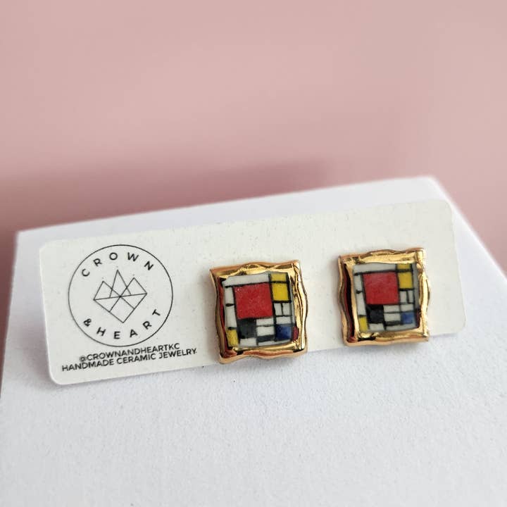 Crown & Heart – wholesale Stud/post earrings – Mini masterpiece studs14