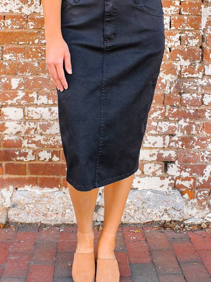 JDA Black Denim Nederdel for engroshandel hos Jupe De Abby