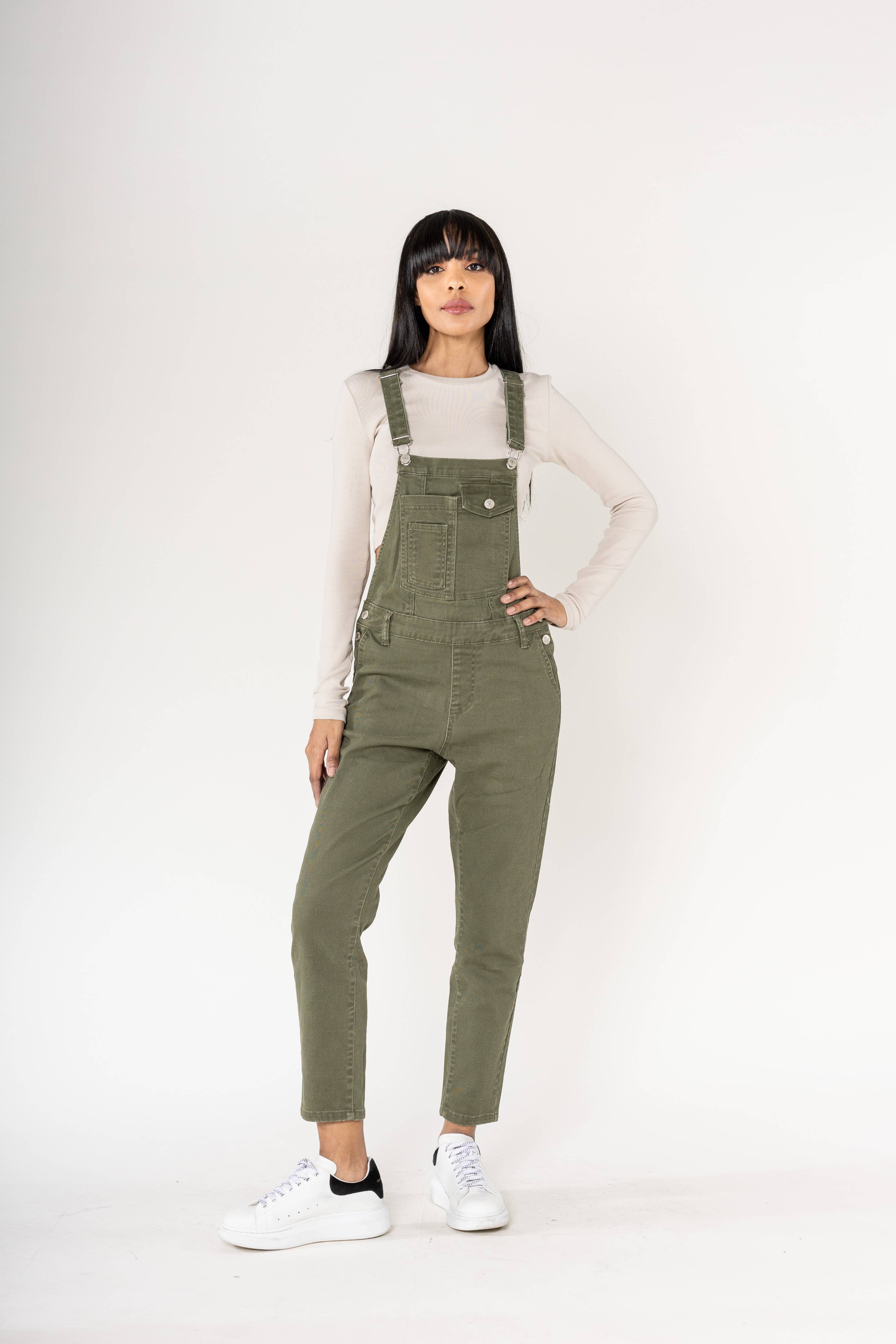 Nina Carter - Wholesale Overalls - Women's - S512 wide stretch boyfriend jean denim overalls13