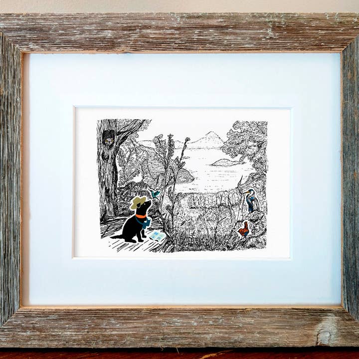 Soijen Illustrations - Wholesale Art Print - Birdwatching Pup Art Print2