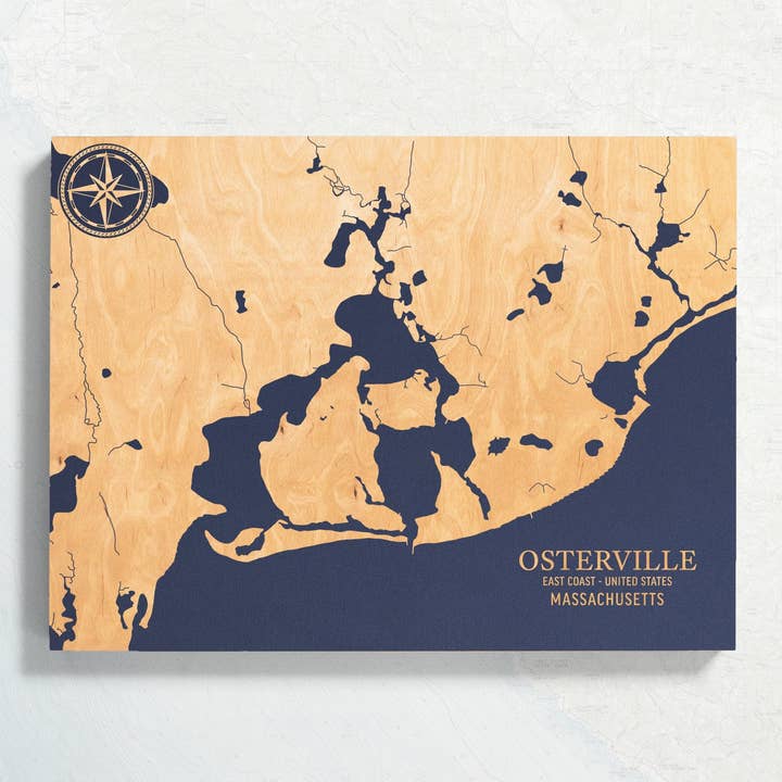 Osterville, Massachusetts U.S. Coastal Map for wholesale by Benoit's Design Co.