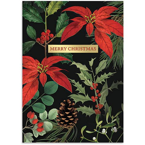 Punch Studio - Wholesale Christmas Card - 5X7 12 Ct Holiday Card Christmas Flora