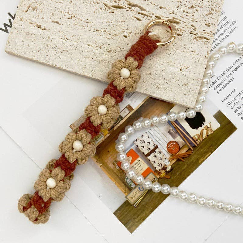 WEST AUSSIE SUPPLIES - Vente Porte-clés – femme - Porte-clés et lanière de téléphone en forme de fleur de marguerite au crochet5