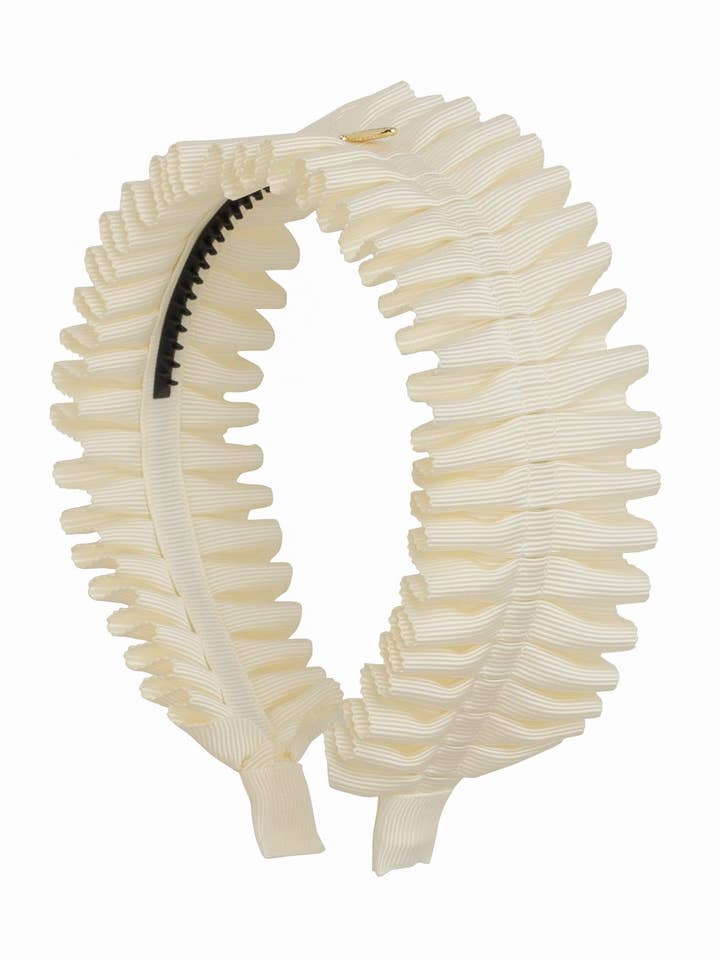 Pleated Palm Headband - Ivory for wholesale by Project 6 NY Kids