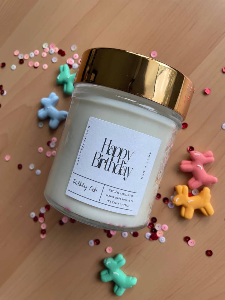Happy Birthday Soy Candle- Birthday Cake for wholesale by dax + jade