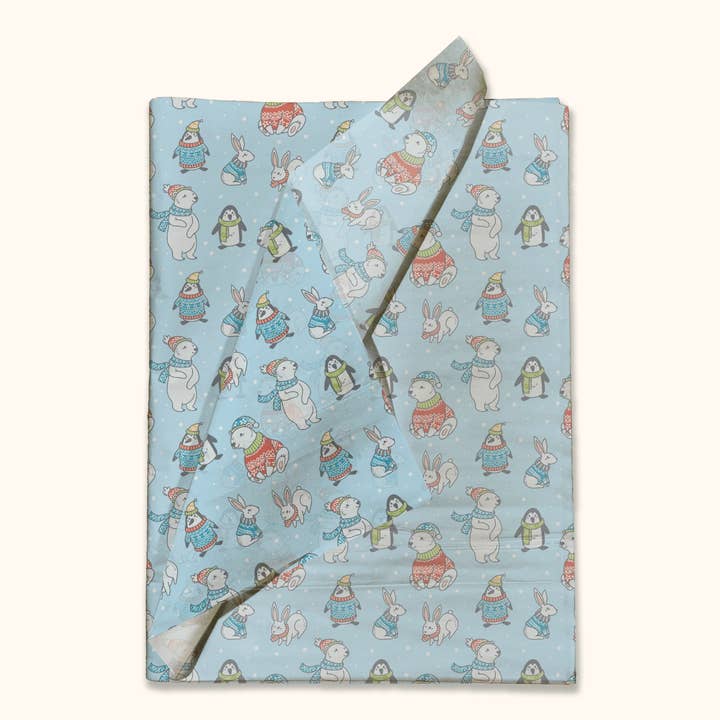 Winter Animals Printed Tissue Paper for Gift Bags for wholesale by Eleven Fashion