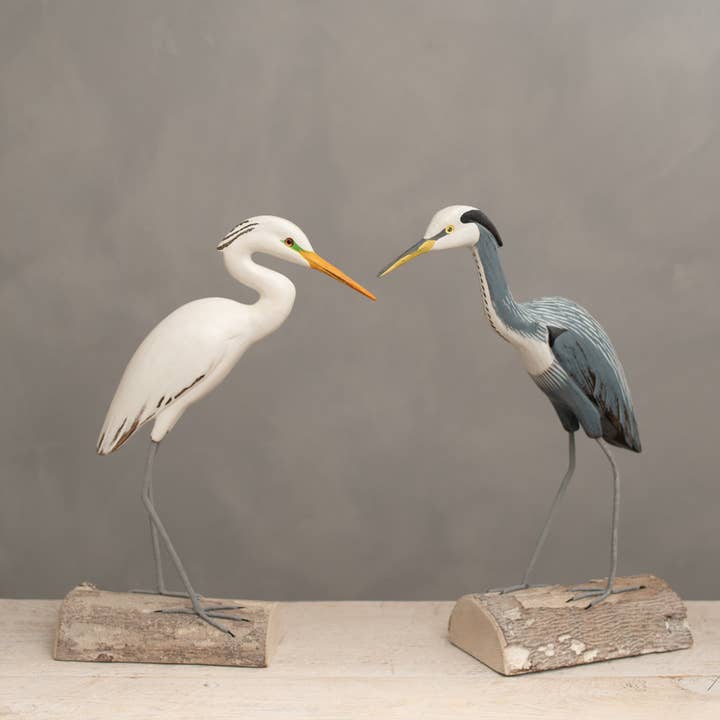 Aviologie - Wholesale Decorative Figurine - Heron - Great Blue - 28"H -Carved Wooden Statue2