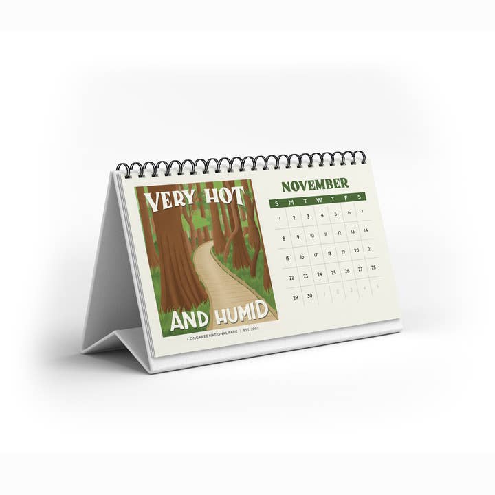 Amber Share | Subpar Parks - Wholesale Calendar - Subpar Parks 2026 Illustrated National Parks Desk Calendar11