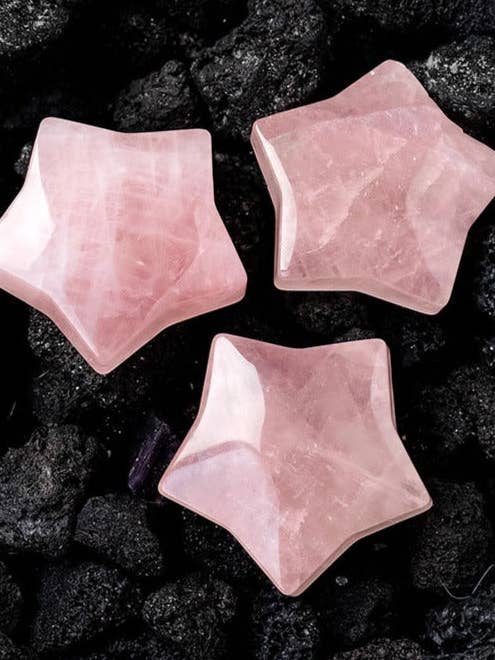 Rose Quartz Star & Heart: Love & Guidance Crystals , Christmas Crystal Gift for wholesale by Moon Rituals