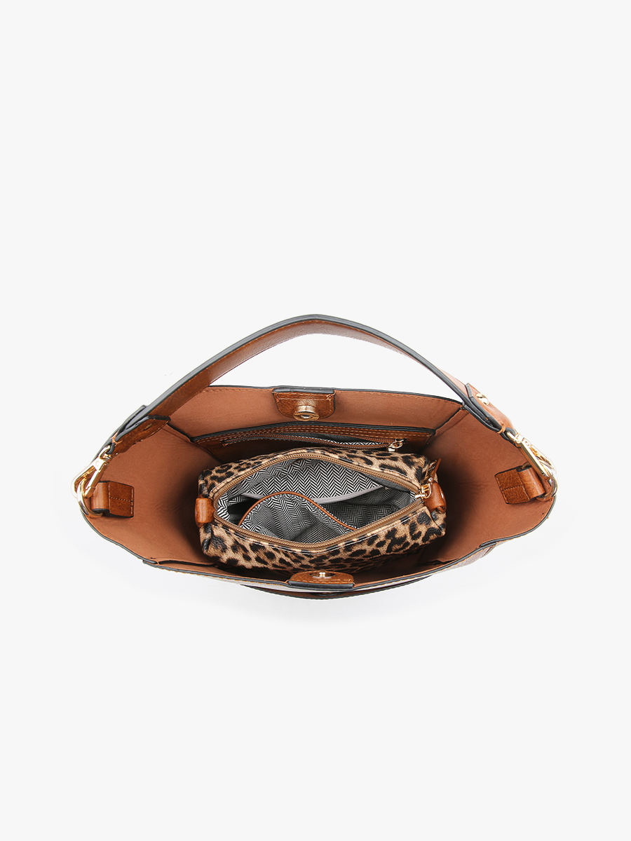 Jen & Co. – Großhandel Henkeltasche – Damen – M1714LZ Abby Lizard 2-in-1-Beuteltasche mit Gitarrengurt3