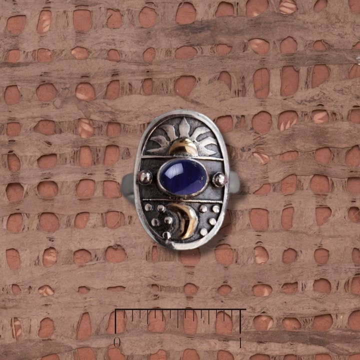 Sun and Moon Ring w/ Lolite for wholesale by Tidepool