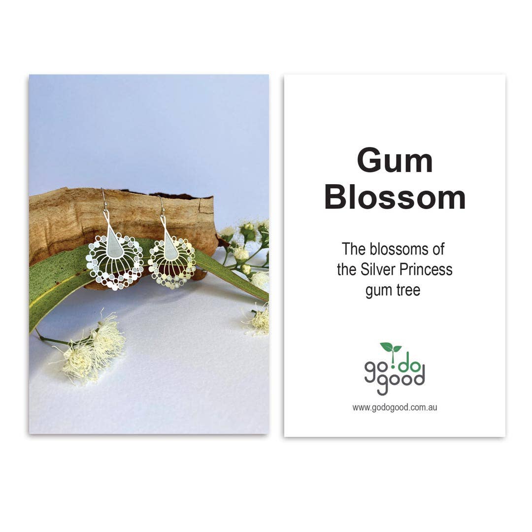 Go Do Good - Wholesale Dangle earrings - Gum Blossom Silver Dangle Earrings6