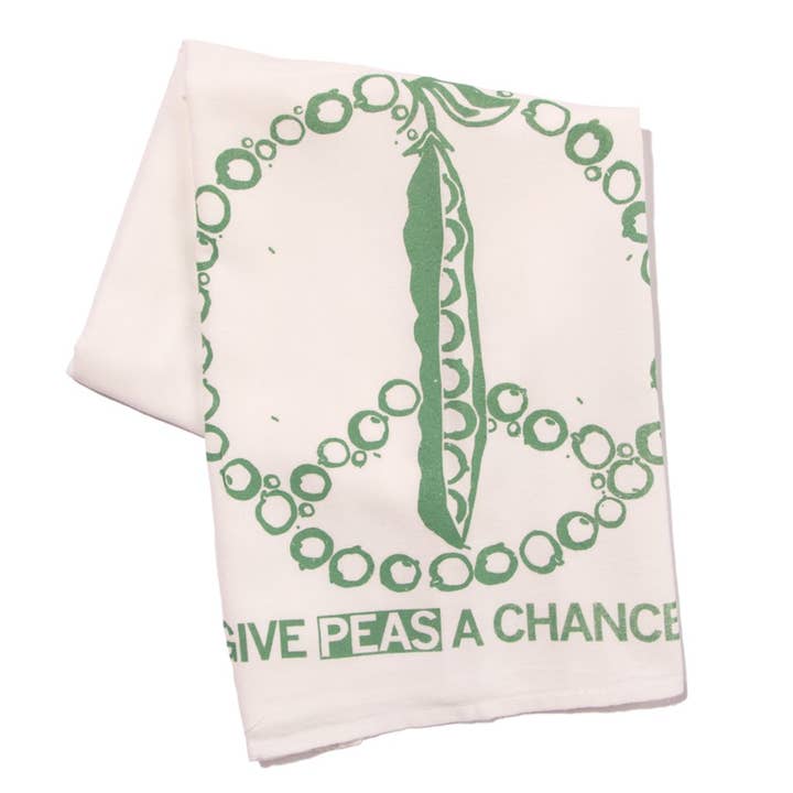 Give Peas A Chance Kitchen Towel for wholesale by RAYGUN