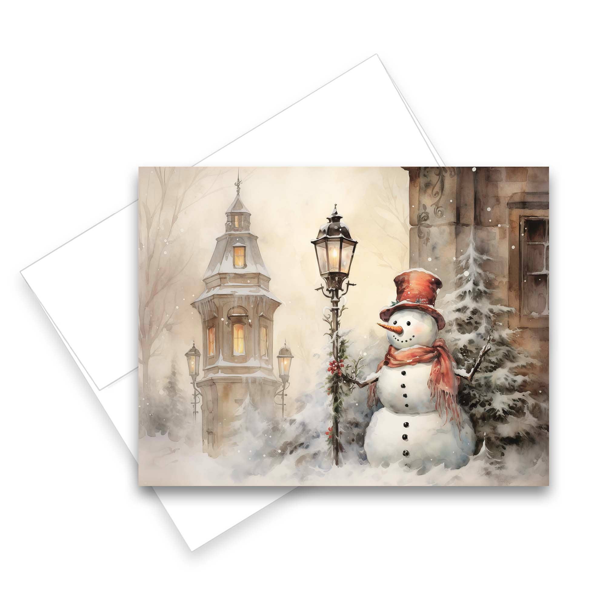 Aria Rae - Wholesale Christmas Card - Assorted Vintage Snowman Christmas Greeting Cards, Set of 62