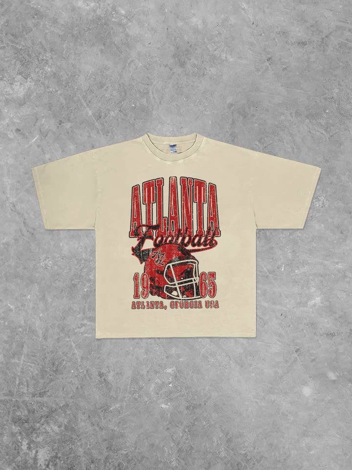 90-talets Atlanta Fotboll Boxig Överdimensionerad T-shirt för wholesale av The Clandestine Underground