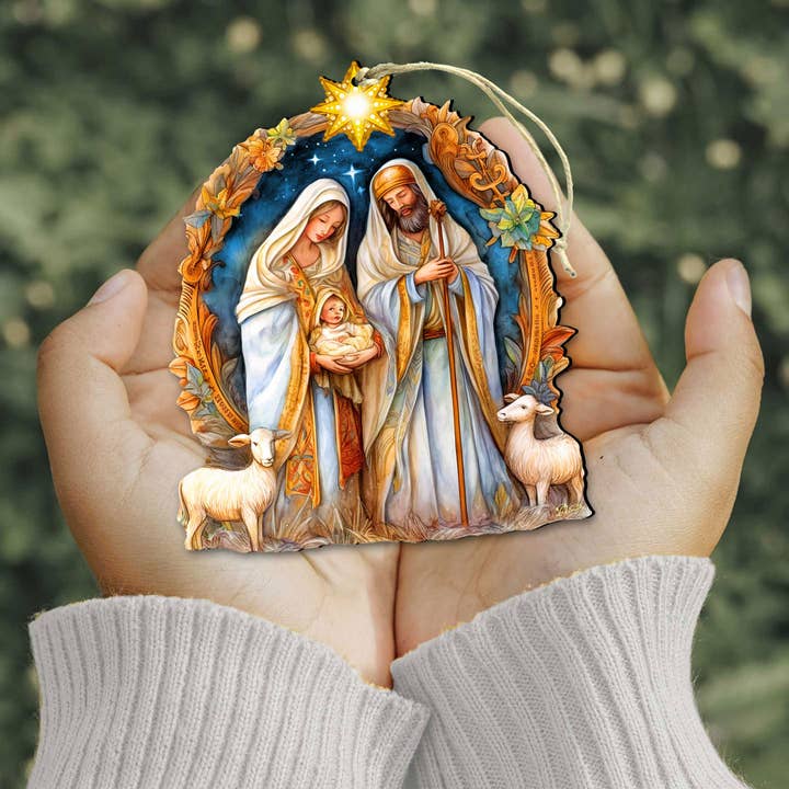 Designocracy - Wholesale Ornament - Nostalgic Nativity Scene Wood Ornaments G.Debrekht1