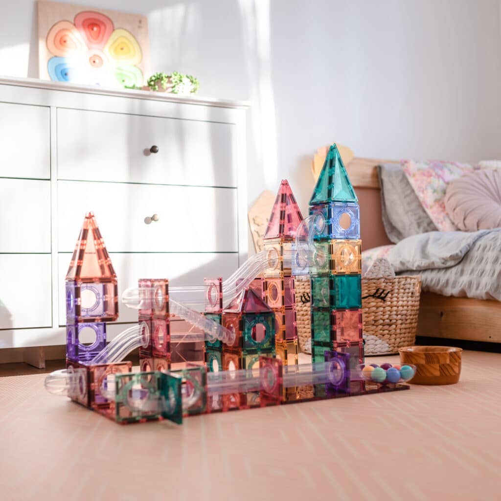 CONNETIX - Wholesale Building Set - Kids - CONNETIX Magnetic Tiles Pastel Ball Run Pack, 106 Pieces4