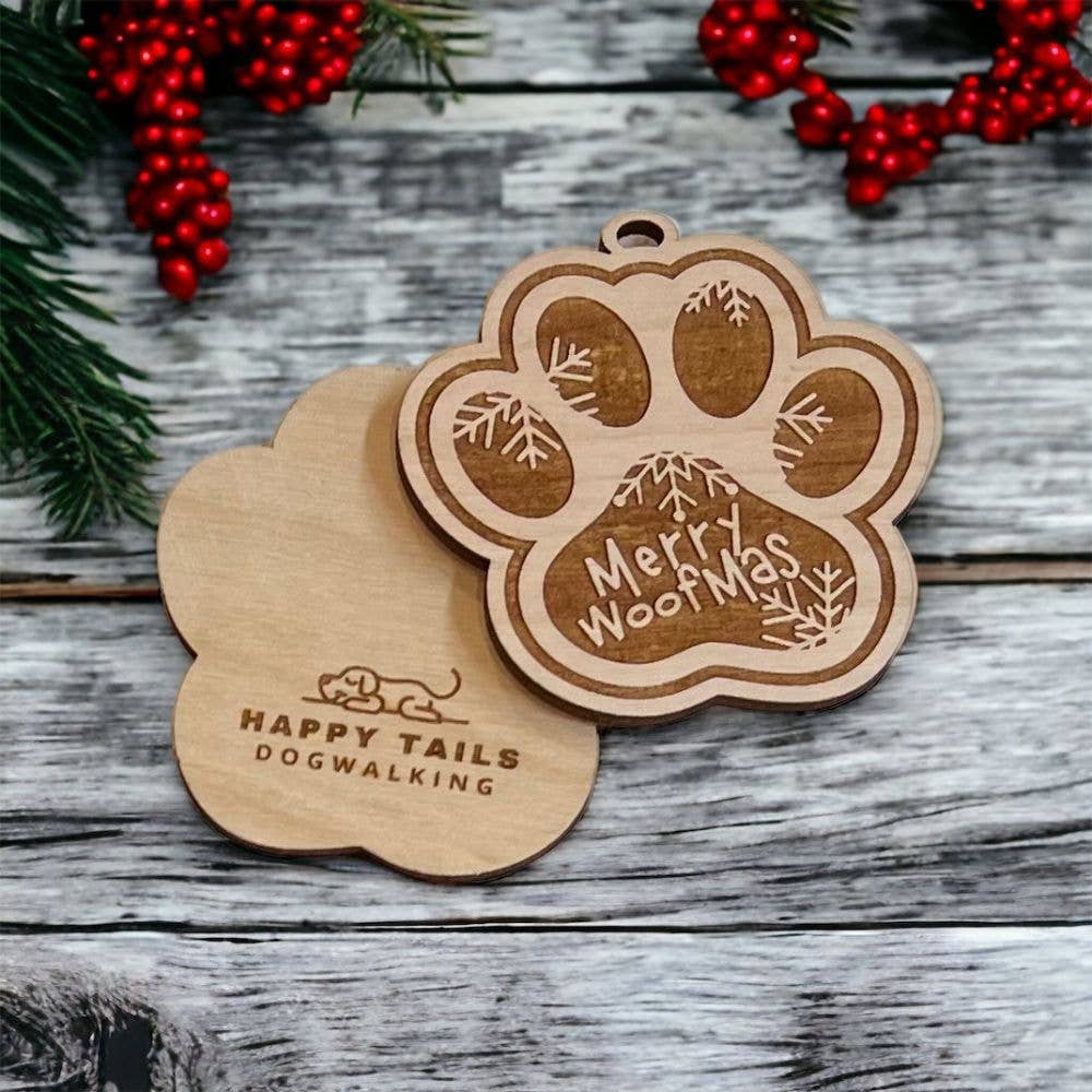 Wild Larch Creative - Wholesale Ornament - Dog Ornament For Christmas -Paw Print | CUSTOM Add Your Logo3