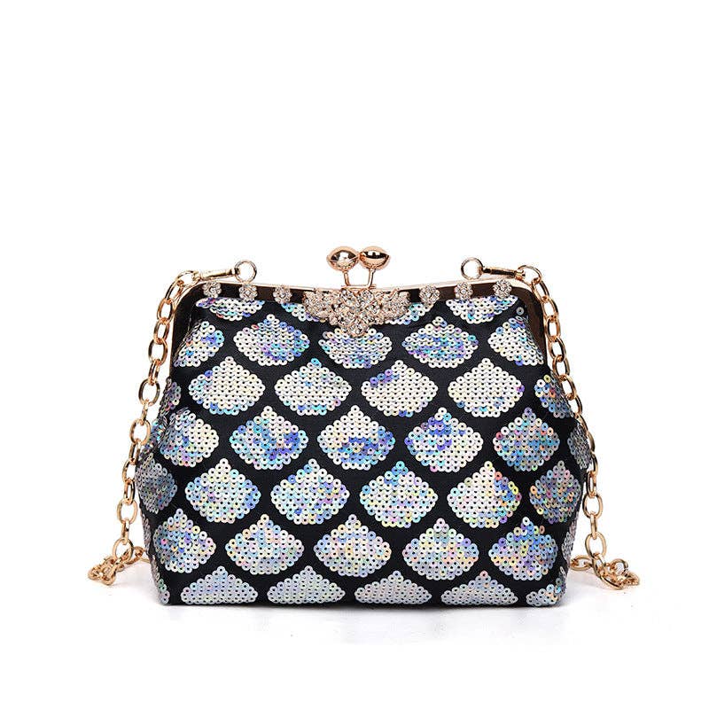 Ole - Wholesale Crossbody bag – Women's - Fish Scales Sequins Shell Shape Crossbody HB25530