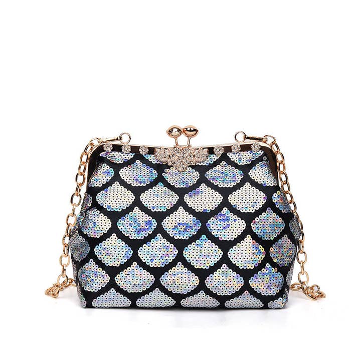 Ole - Wholesale Crossbody bag – Women's - Fish Scales Sequins Shell Shape Crossbody HB2553