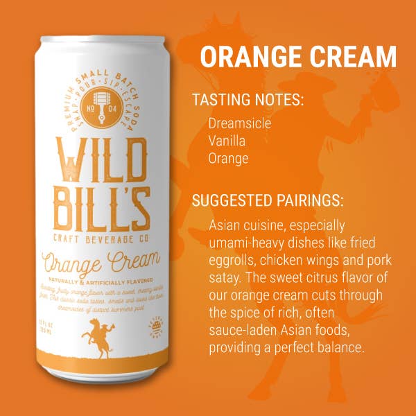 Wild Bill’s Craft Beverage Co. - Wholesale Soda/Carbonated Drink - Orange Cream - Premium Cane Sugar Soda, 12-Pack, Cans6