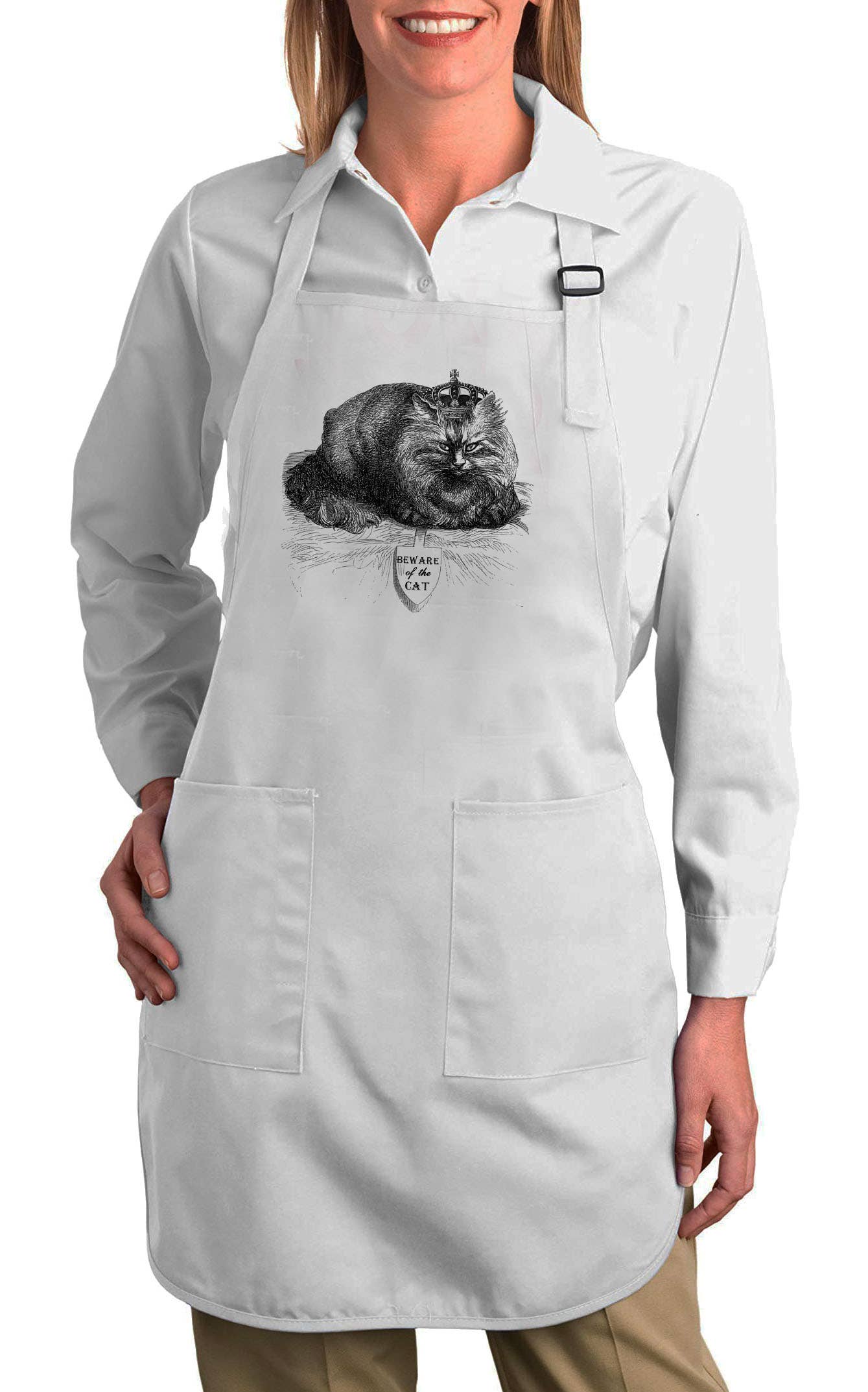 Avery Lane Gifts – wholesale Apron – Beware of the Cat Crown Cotton Apron0