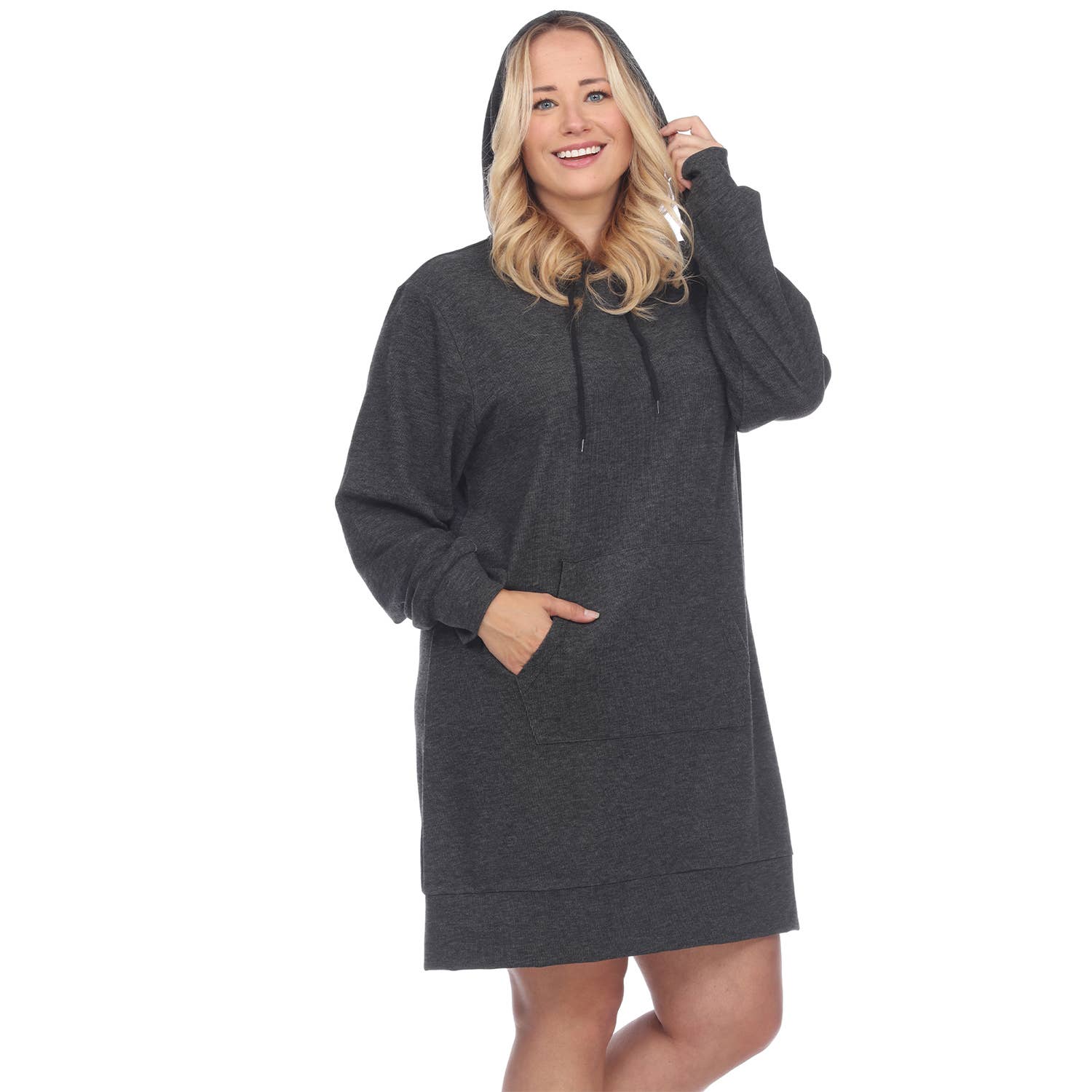 WHITE MARK – wholesale Dress – Women's – Plus Size Hoodie Sweatshirt Dress23