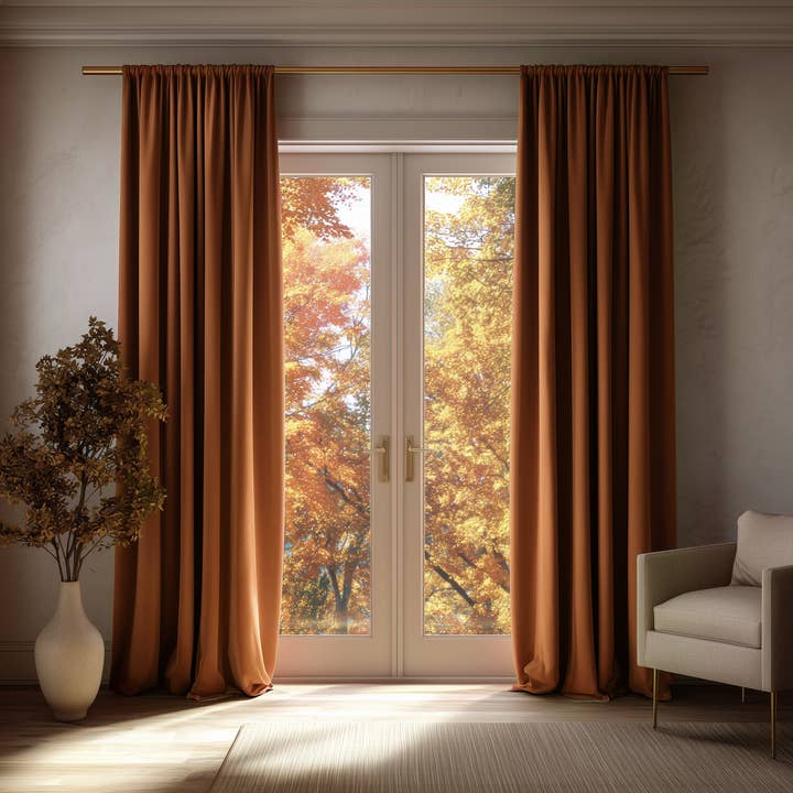 Chestnut Brown Velvet Curtain for wholesale by North Curtain