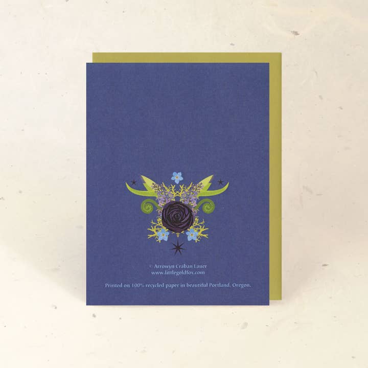 Little Gold Fox Designs - Wholesale Gewone wenskaart - Iris & Lieveheersbeestje Papieren Wenskaart1