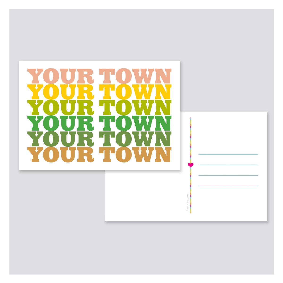 Rock Scissor Paper - Wholesale Postcard - Personalized City Postcard - Supergraphics repeat name drop4