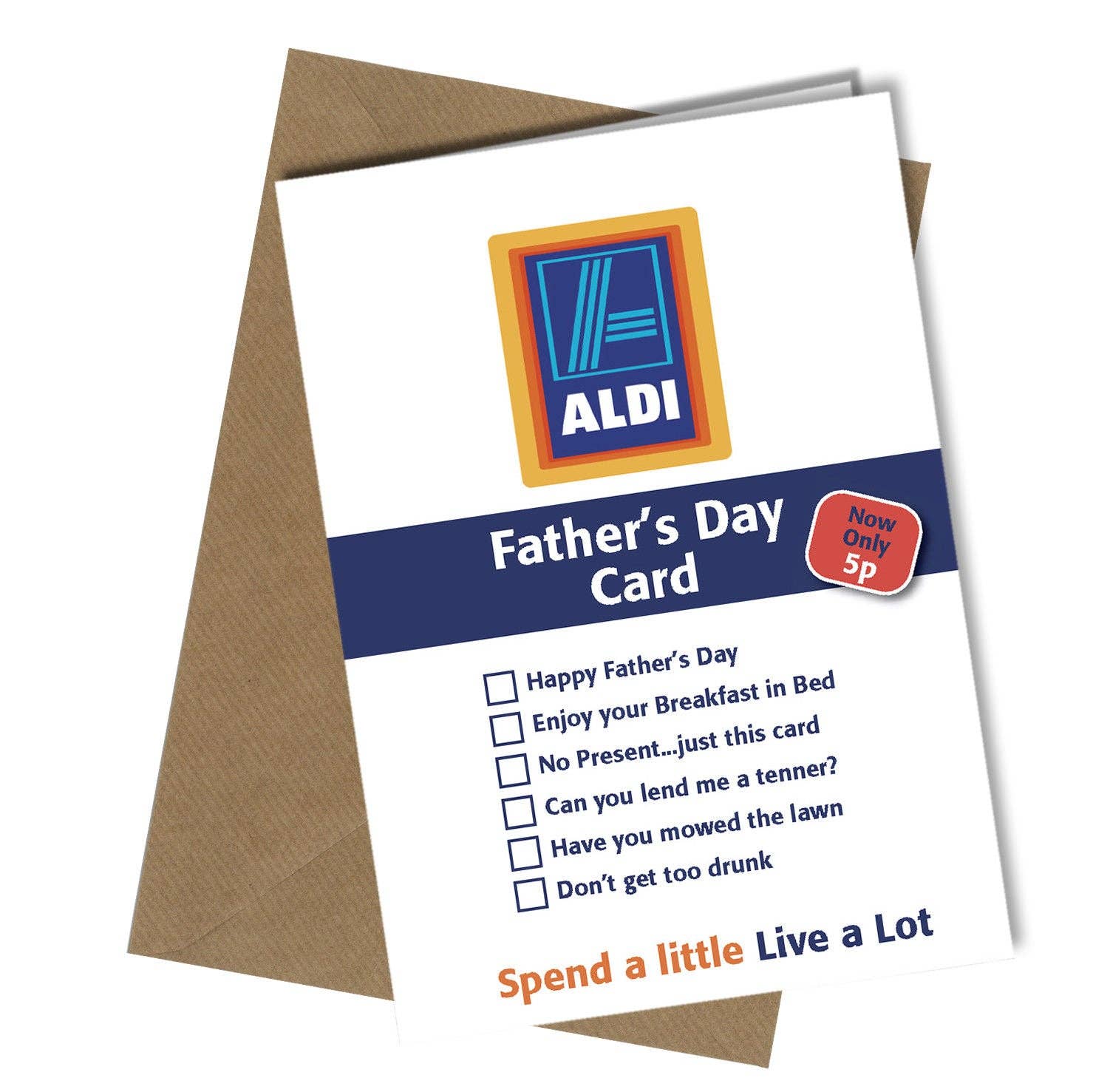 Close to the Bone Greeting Cards and Gifts - Wholesale Father's Day Card - 190 Aldi Father's Day Card, A4 Folded0