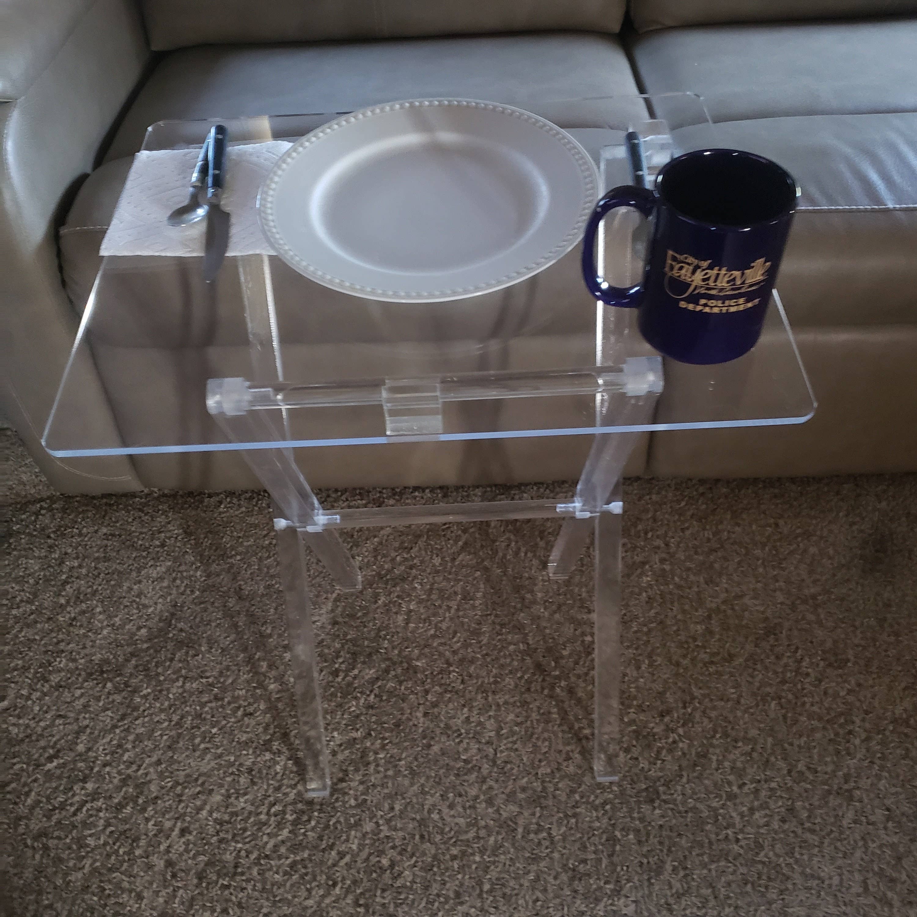 Plasticmart - Wholesale Side Table - Acrylic TV Tray Table Set of Four with a Stand1