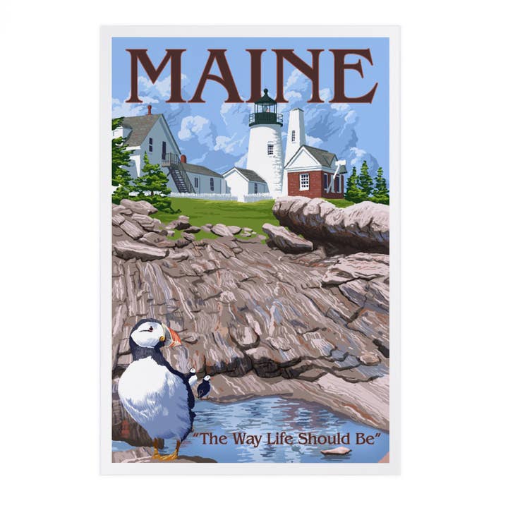 Lantern Press - Wholesale Postcard - PREMIUM POSTCARDS Maine, The Way Life Should Be Lighthouse