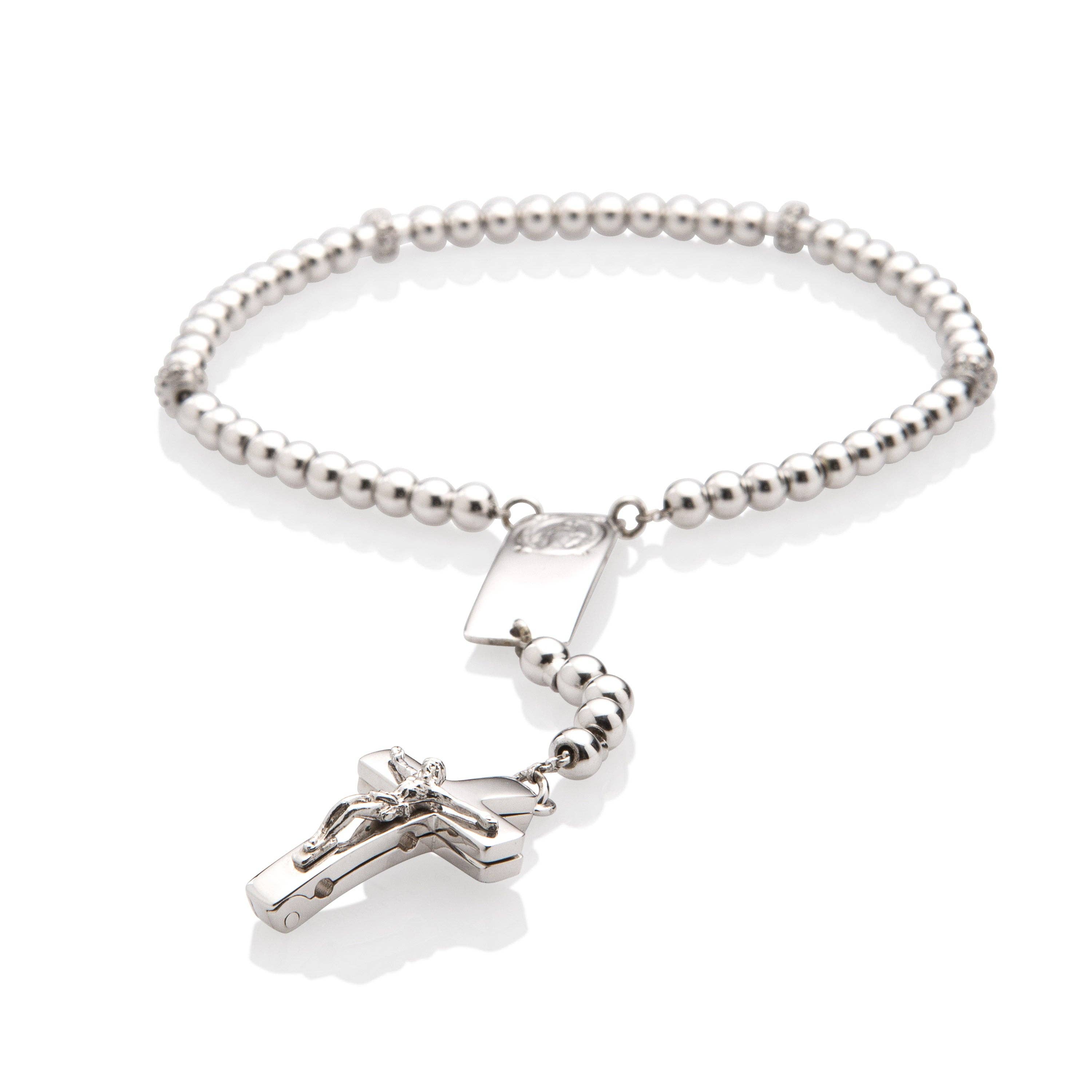 Ghirelli Rosaries – Engroshandel Bedehalskæde – Magnificat Rosalet® - Rundt Sterling Sølv & Pave Pater Perler, Traditionel6