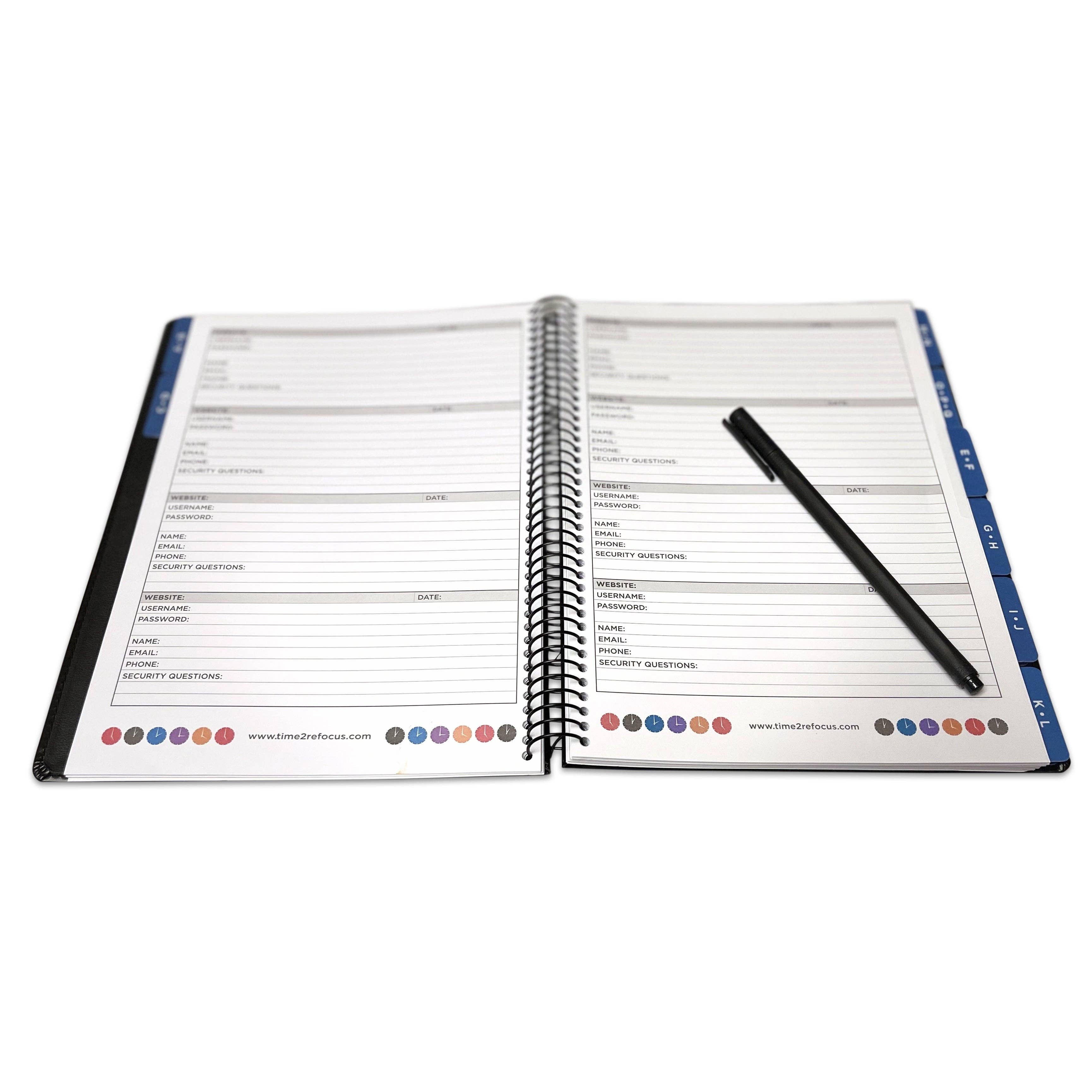 RE-FOCUS THE CREATIVE OFFICE - Wholesale Address Book - Gift item Exec. Password Keeper Book  Faux-Leather Cover4