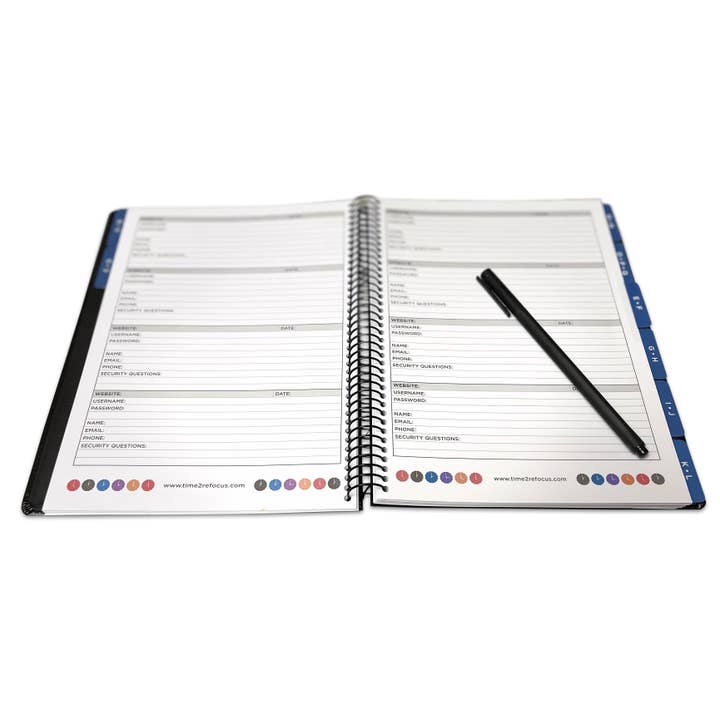 RE-FOCUS THE CREATIVE OFFICE - Wholesale Address Book - Gift item Exec. Password Keeper Book Faux-Leather Cover4